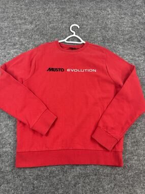 Musto Evolution Shirt Mens XL Red Sweater Pullover Crew Neck Sweatshirt N75